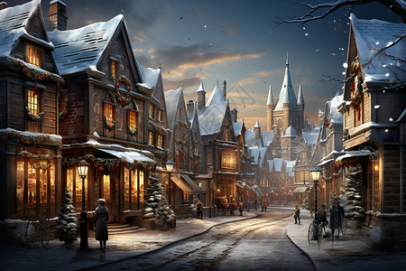 冬日奇幻圣诞集市图片