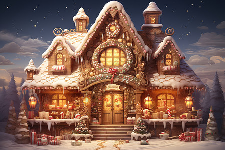 圣诞房屋背景图片
