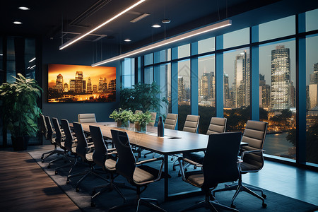 会议室的现代豪华装修背景图片