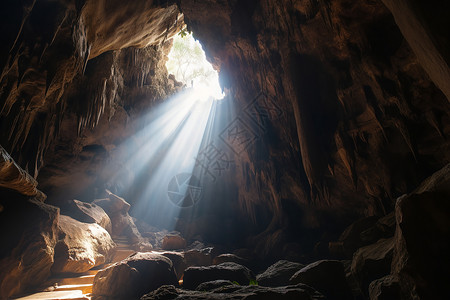 岩洞之光石钟乳石高清图片