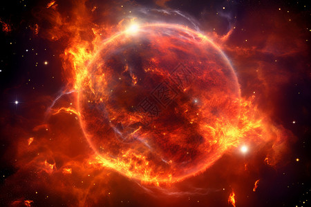 太空中猛烈燃烧的星体设计图片