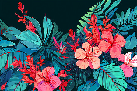 热带花束背景图片