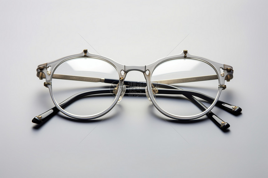 时尚现代的银色框架眼镜图片
