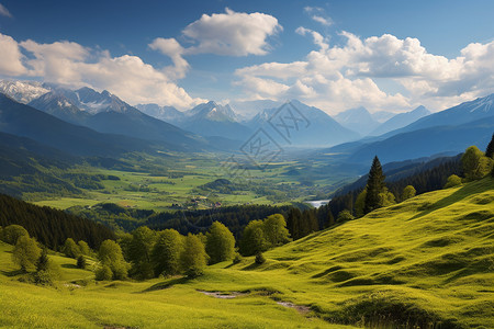 层峦叠错山峰层峦叠嶂的夏季山峰背景