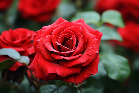 鲜艳的红玫瑰背景图片