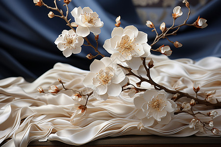 立体蛋糕精致立体的手工花朵装饰背景