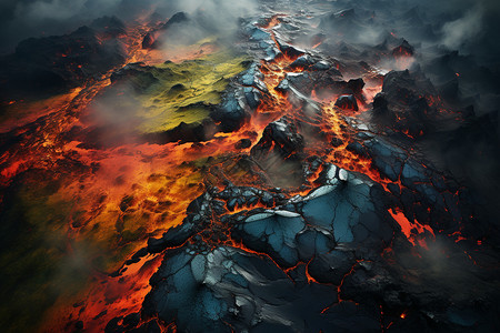 壮观的火山地质景观背景图片