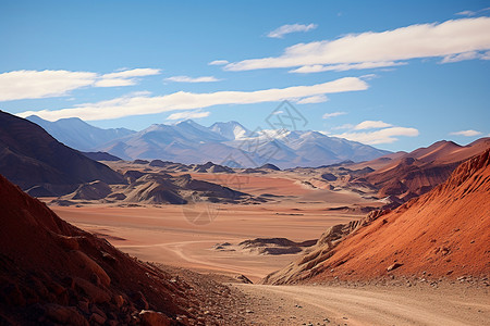 荒无人烟的沙漠山脉景观背景图片