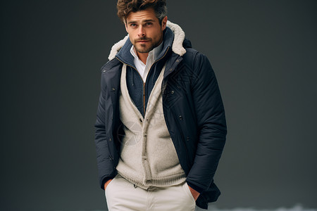 冬季时尚的运动男子背景图片
