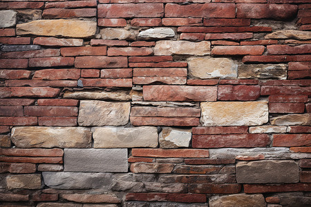 砖石建筑红砖墙上的岁月痕迹背景