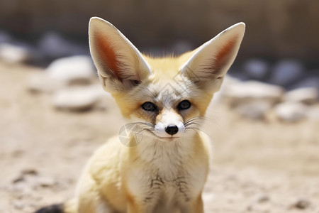 沙漠狐狸沙漠中可爱的小狐狸背景