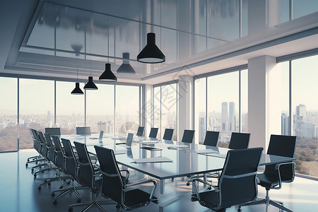 现代企业的大型会议室背景图片