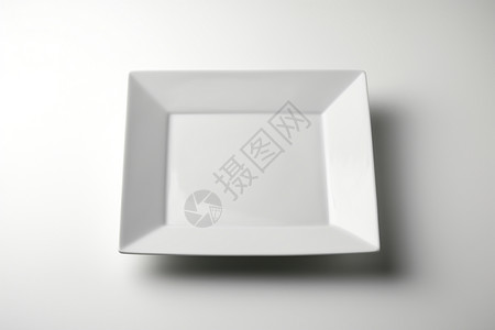 现代简约的方形陶瓷餐盘背景图片