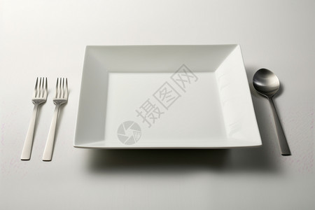 清淡素雅的餐具餐盘图片