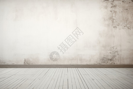 白墙下的木地板背景图片