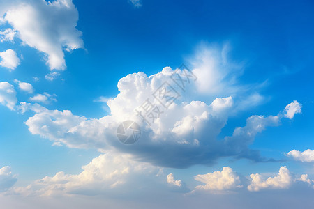 浩瀚蓝天中的悠悠白云背景图片