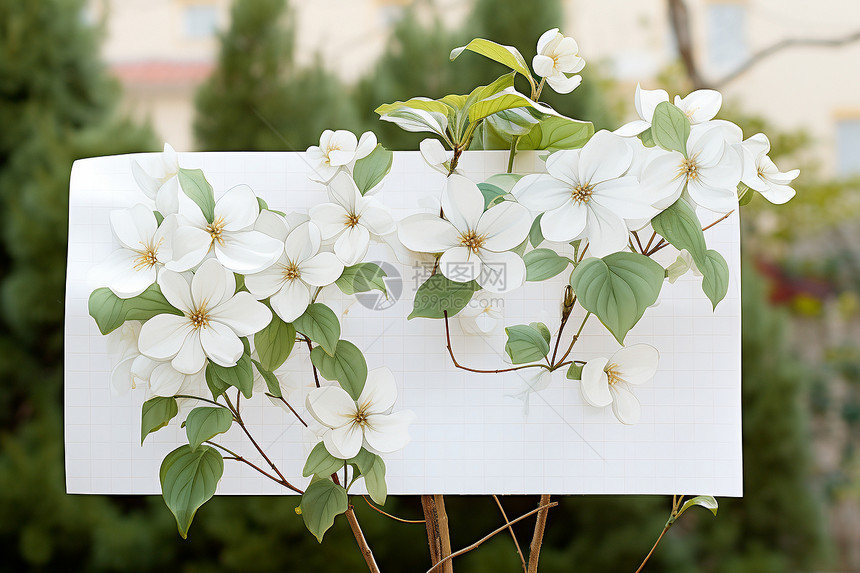 白色花卉装饰图片