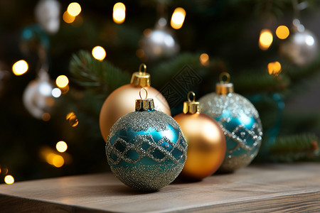 圣诞节彩灯圣诞树装饰背景