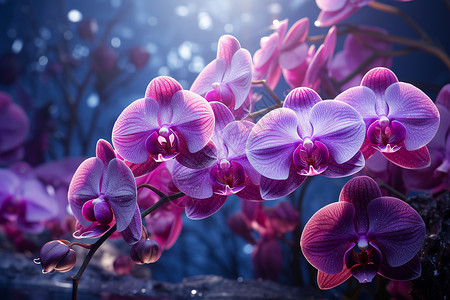 唯美的紫兰花背景图片