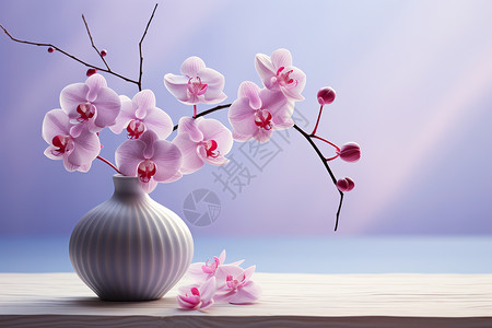 室内漂亮的紫兰花背景图片