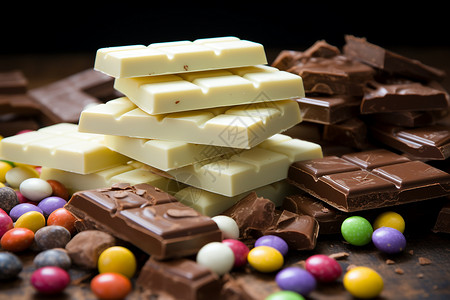 甜点之白巧克力美味巧克力糖背景