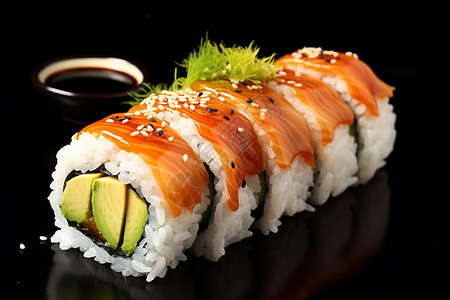 美味的寿司卷背景图片