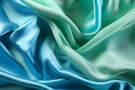 浅绿色波浪缤纷丝绸与细腻光泽背景