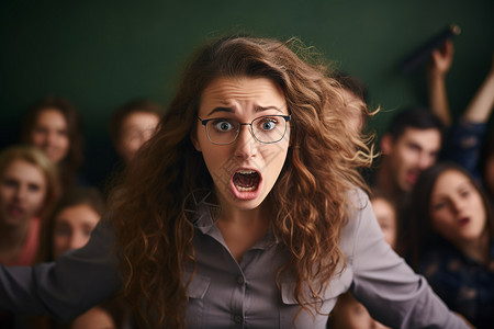 愤怒的女教师背景图片