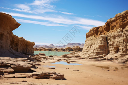 大漠之奇景大漠绿洲高清图片