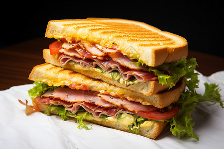 新鲜的三明治汉堡高清图片