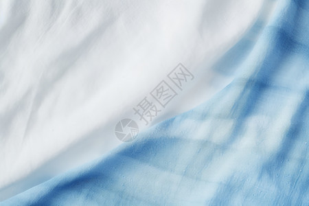 棉麻布料清新的蓝色布料背景