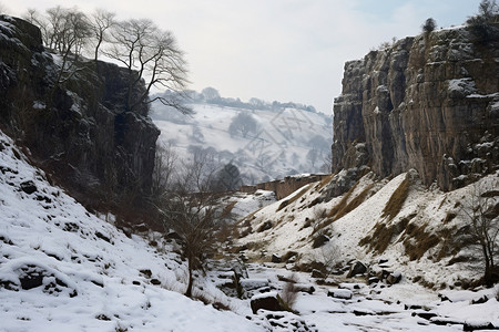 岩石雪冰雪覆盖的山峦背景