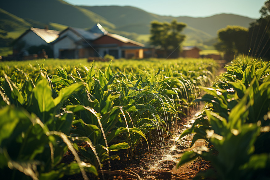 自动灌溉的现代农业图片