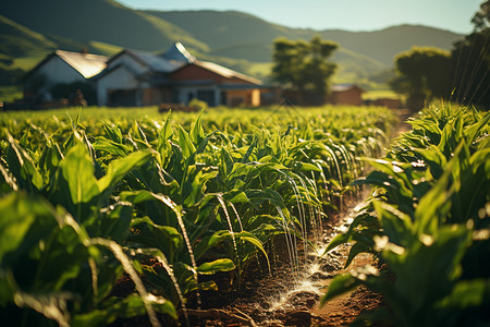 自动灌溉的现代农业图片