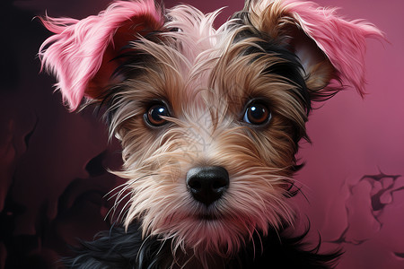 可爱的小狗肖像背景图片