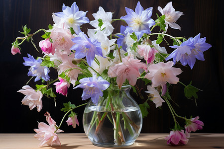 花色绚丽的花瓶背景图片