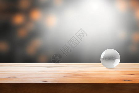 桌子气泡温暖光影下的木质桌面设计图片