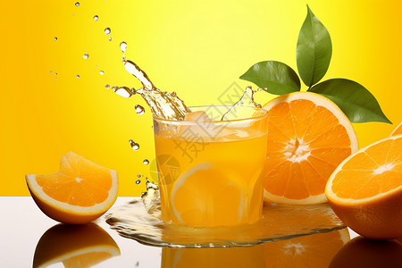 清新橙汁图片