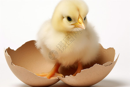 坐在蛋壳里的小鸡图片