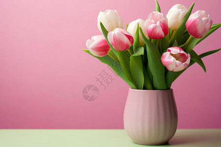 粉嫩的花瓶背景图片