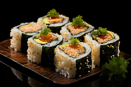丰盛美味的寿司图片