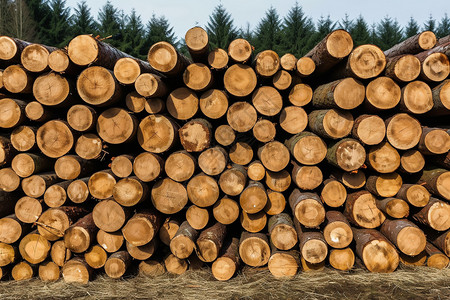 森林木材储存背景图片