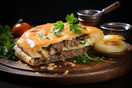 汉堡菜品素材美味传统午餐土豆饼背景