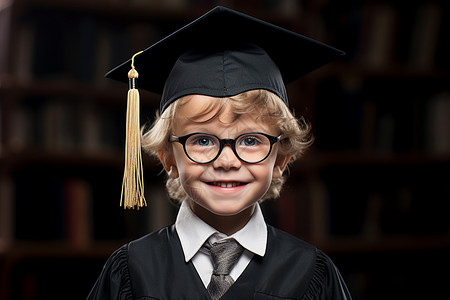 戴博士帽男孩聪明酷帅的毕业典礼背景