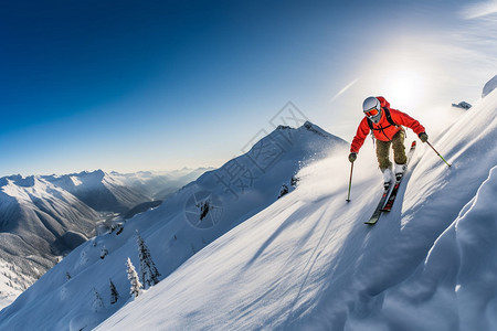 冬季运动滑雪背景户外雪山滑雪背景