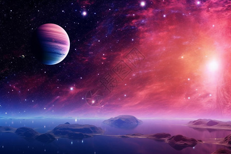粉色星球粉色的外太空世界设计图片