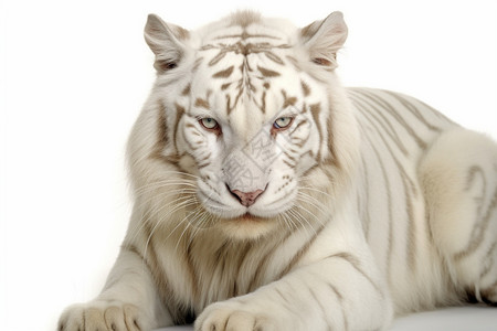 白色绒毛的老虎图片