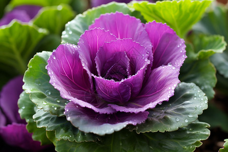 淡紫花紫花和绿叶背景