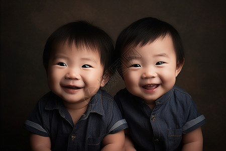男性双胞胎在微笑图片