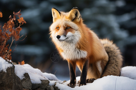 雪地里的狐狸高清图片